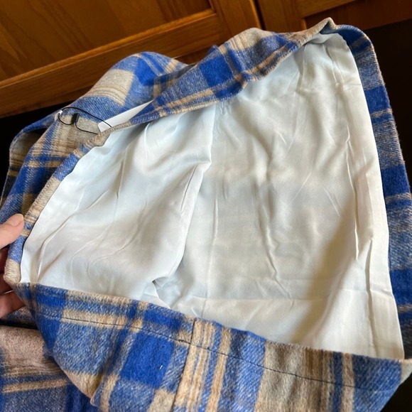 Plaid skirt NWT Large blue and tan - Picture 6 of 9